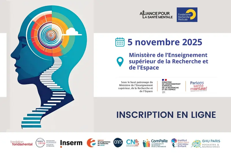 Vignette info évènement 5 novembre 2025 "Recherche en santé mentale : Quels leviers pour répondre à l’urgence ?" 5 novembre 2025 : Quels leviers pour répondre à l’urgence ?