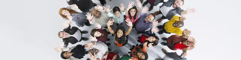 Ensemble, soutenons l'innovation en psychiatrie Photo de groupe, vue du dessus